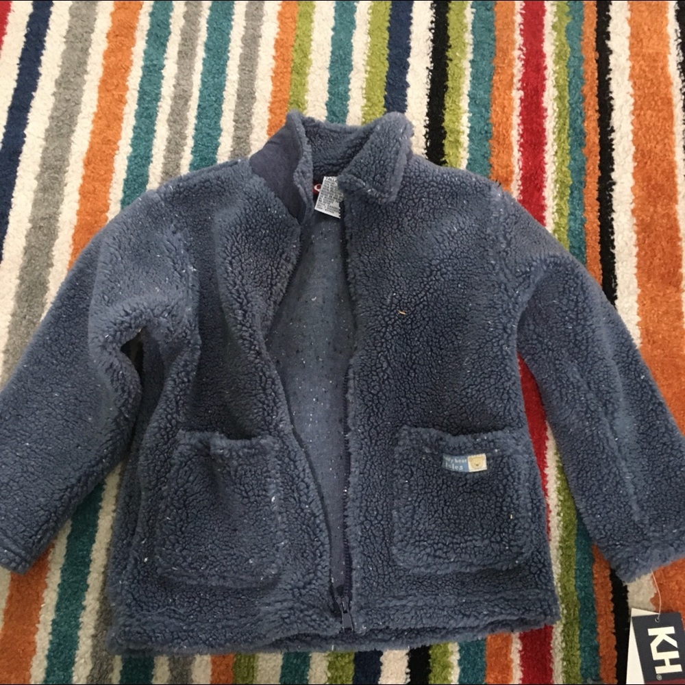 fluffy little kids zip up jacket